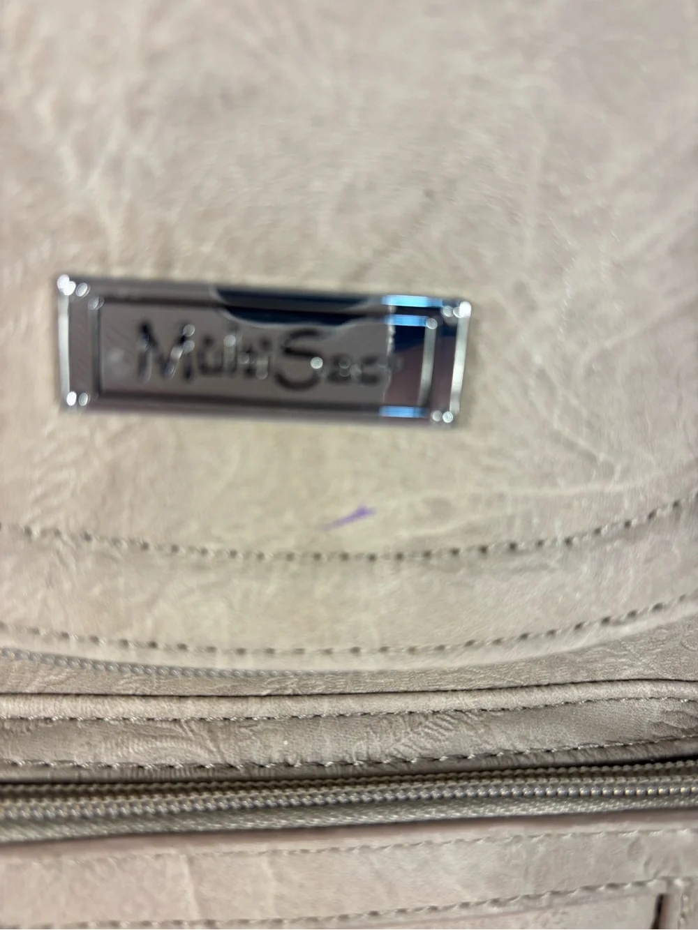 NWT MultiSac Taupe Vegan Leather Mini Backpack Purse Travel Organizer Floral